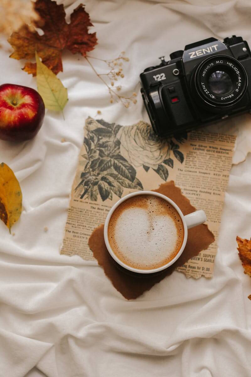 spiced latte flatlay