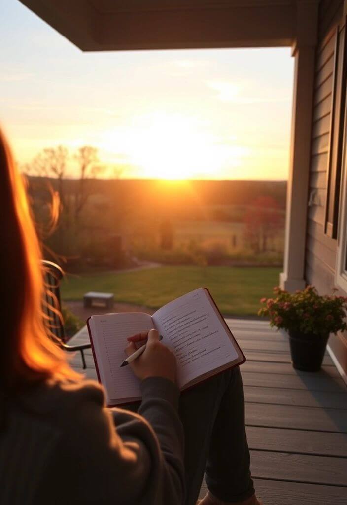 journaling on the porch